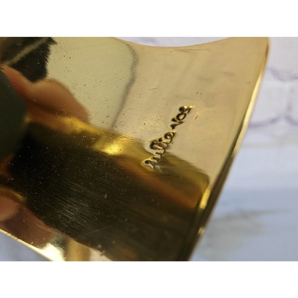 Julie Voss Large Stone Medallion Gold Tone Cuff Bracelet - Picture 6 of 6